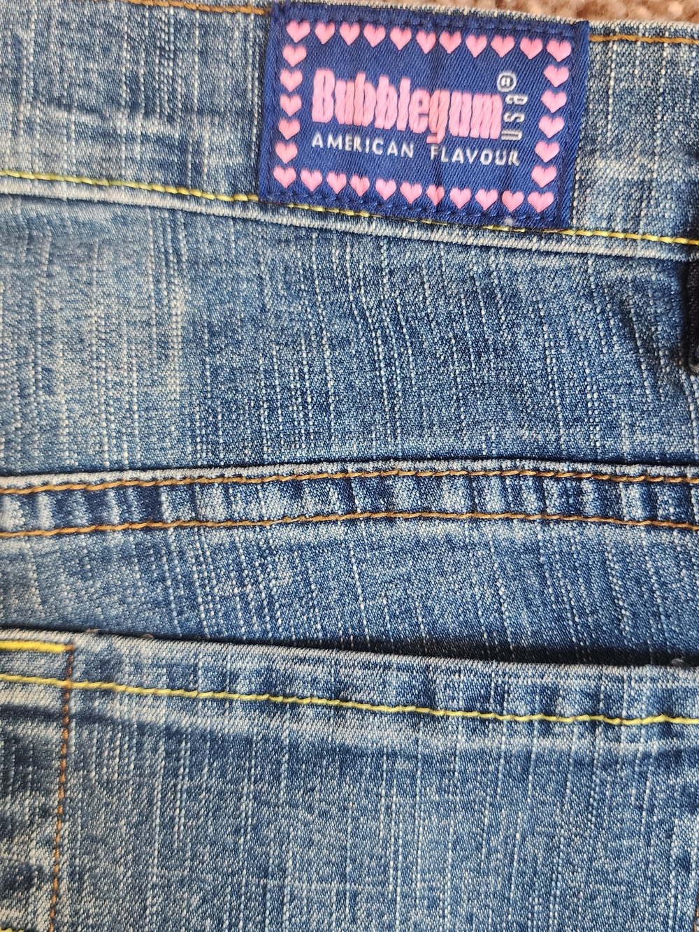 Y2K Bubblegum Denim Capri Jeans, Fits Sz 4 - Picture 10 of 10